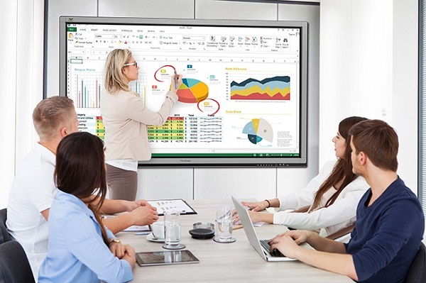 Màn hình tương tác sử dụng cho hội họp doanh nghiệp
